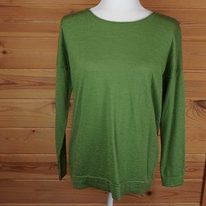 J Jill Merino Wool Green Long Sleeve Top Size Medium